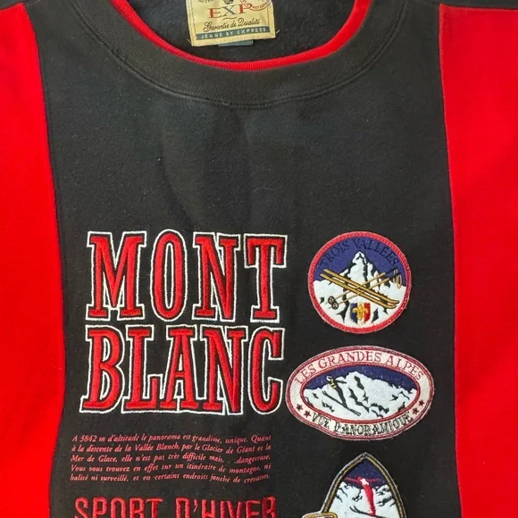 Vintage MONTBLANC Red and Black Men's Crewneck Sweater - Picture 2 of 8